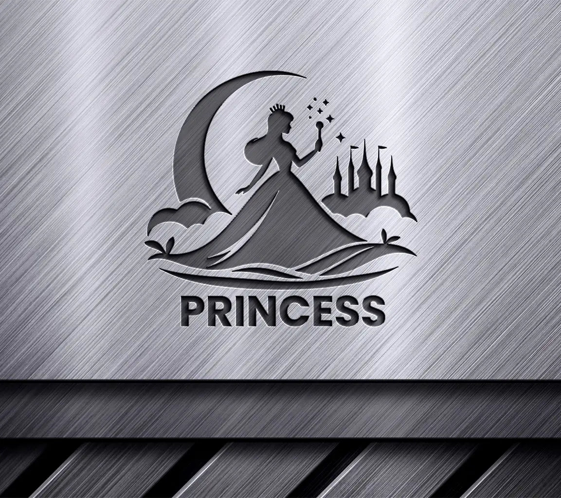 Minimalist Princess Silhouette SVG Design - Black Clipart SVG