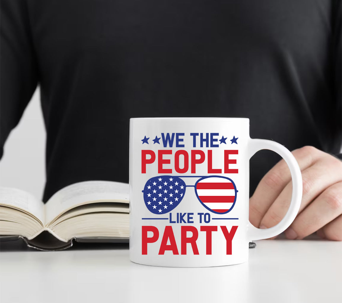 We The People Like to Party SVG For Cricut & Silhouette | Featuring Am | Featuring American Flag Aviator Glasses