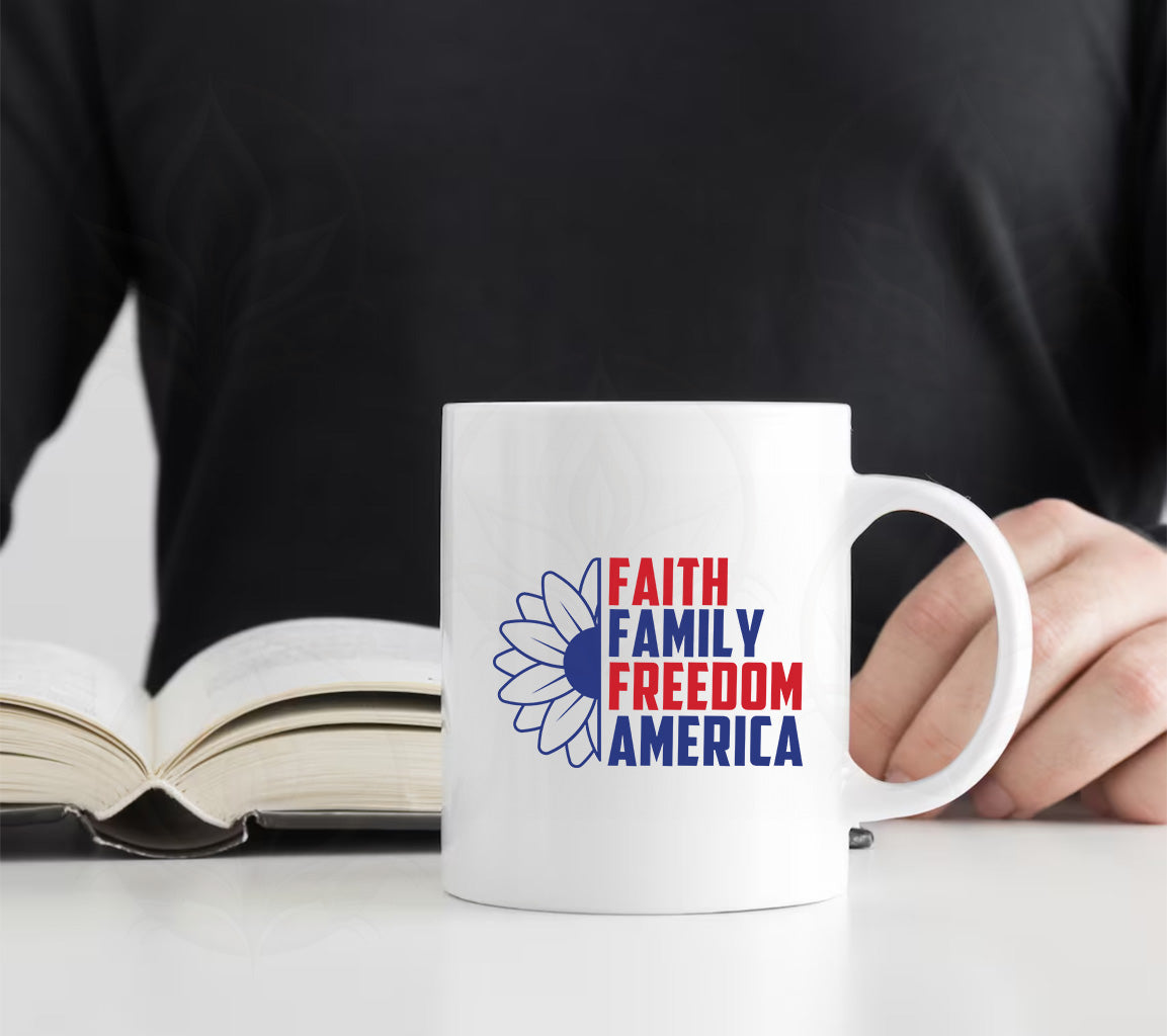 Faith, Family, Freedom America SVG for Crafting 4th of July with Silhouette and Cricut | You Get Faith Family Freedom America SVG, PNG, JPG, EPS, DXF, PDF 