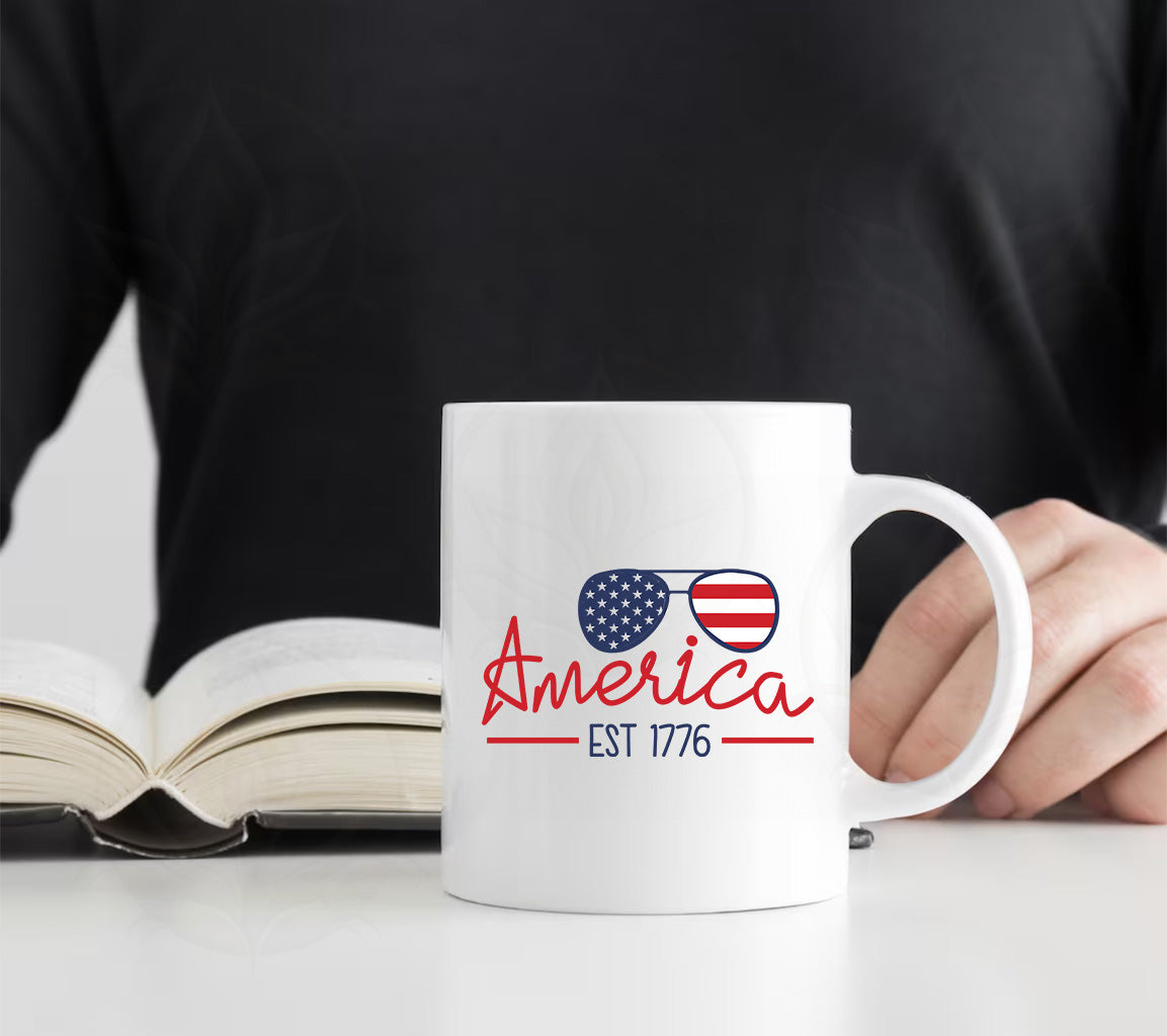 America EST 1776 Sunglasses with American Flag SVG PNG DXF JPG PDF Web | American Flag SVG PNG DXF JPG PDF WebP