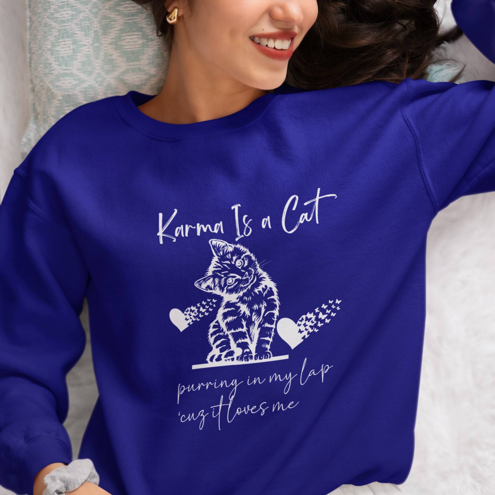 Karma is a Cat Purring in My Lap Sweatshirt, Meet me at Midnight Sweat | 2023 Swiftie Concert, Fashion Updated, Fun Music Lover