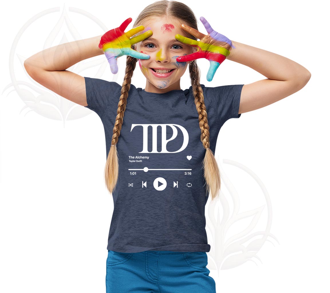 Taylor Swift TTPD Shirt For Kids | The Alchemy Inspired by TTPD Album - Grey