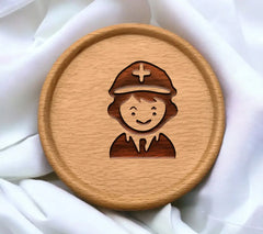 Officer Silhouette with Cross Hat SVG SVG