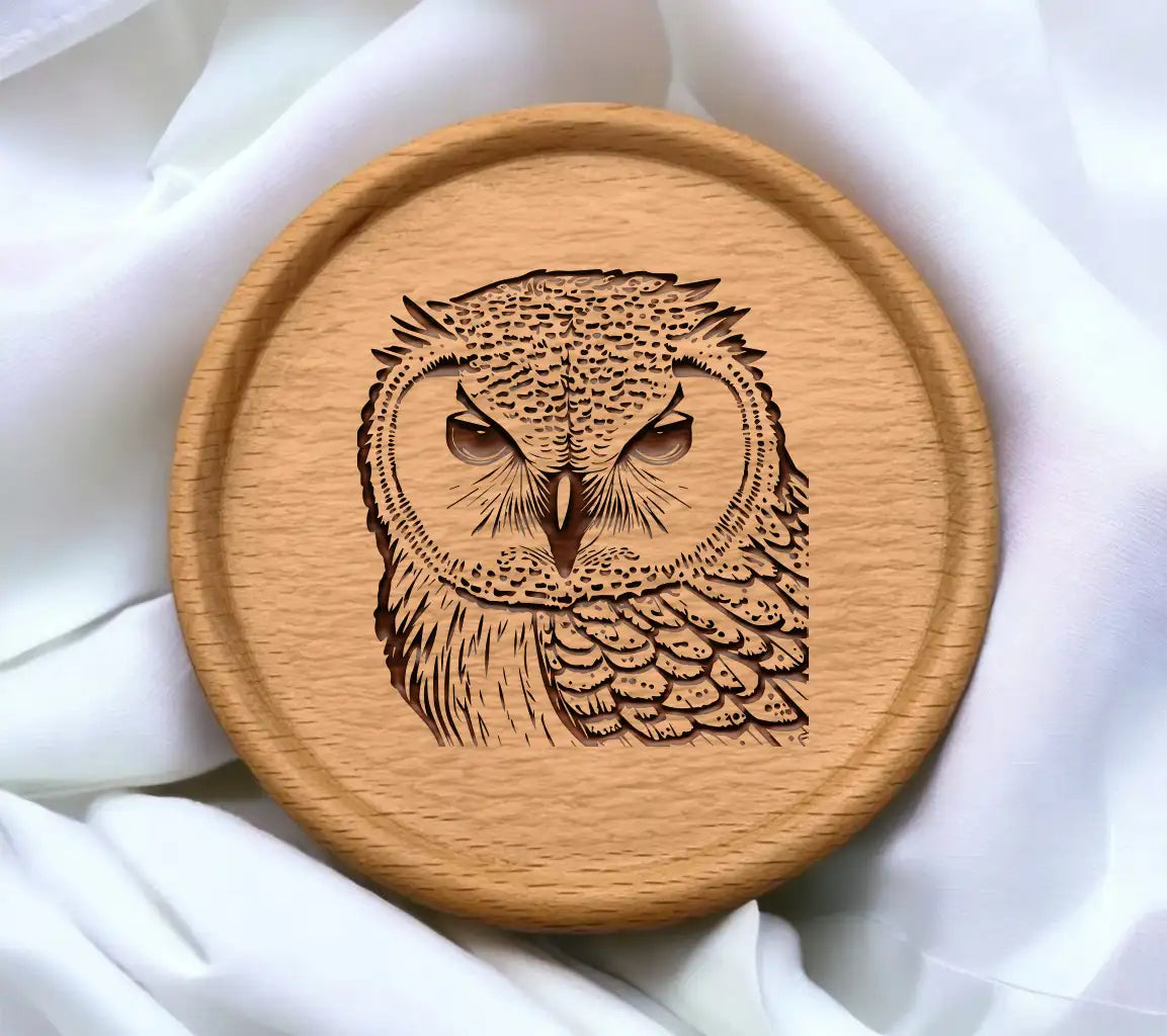  Owl Face SVG - Branch Silhouette SVG