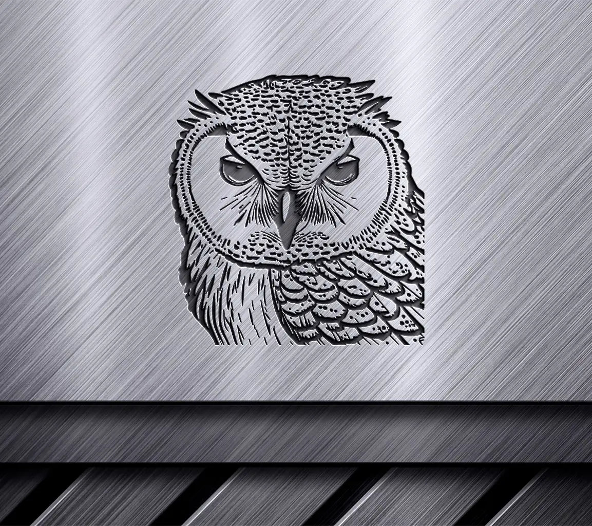  Owl Face SVG - Branch Silhouette SVG