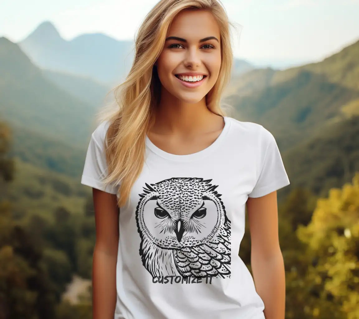  Owl Face SVG - Branch Silhouette SVG