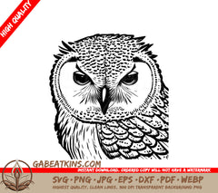  Owl Face SVG - Branch Silhouette SVG