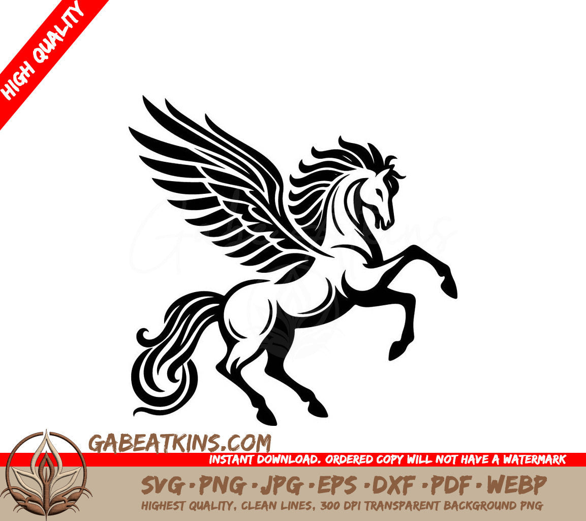  A Pegasus On Its Hind Legs SVG - pegasus_D SVG