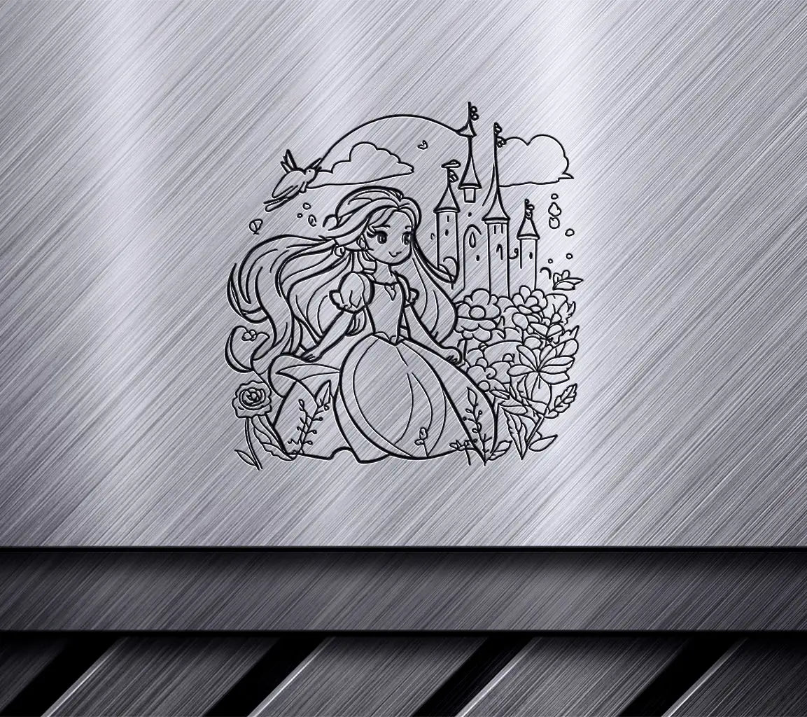  Princess Castle Line Art SVG SVG