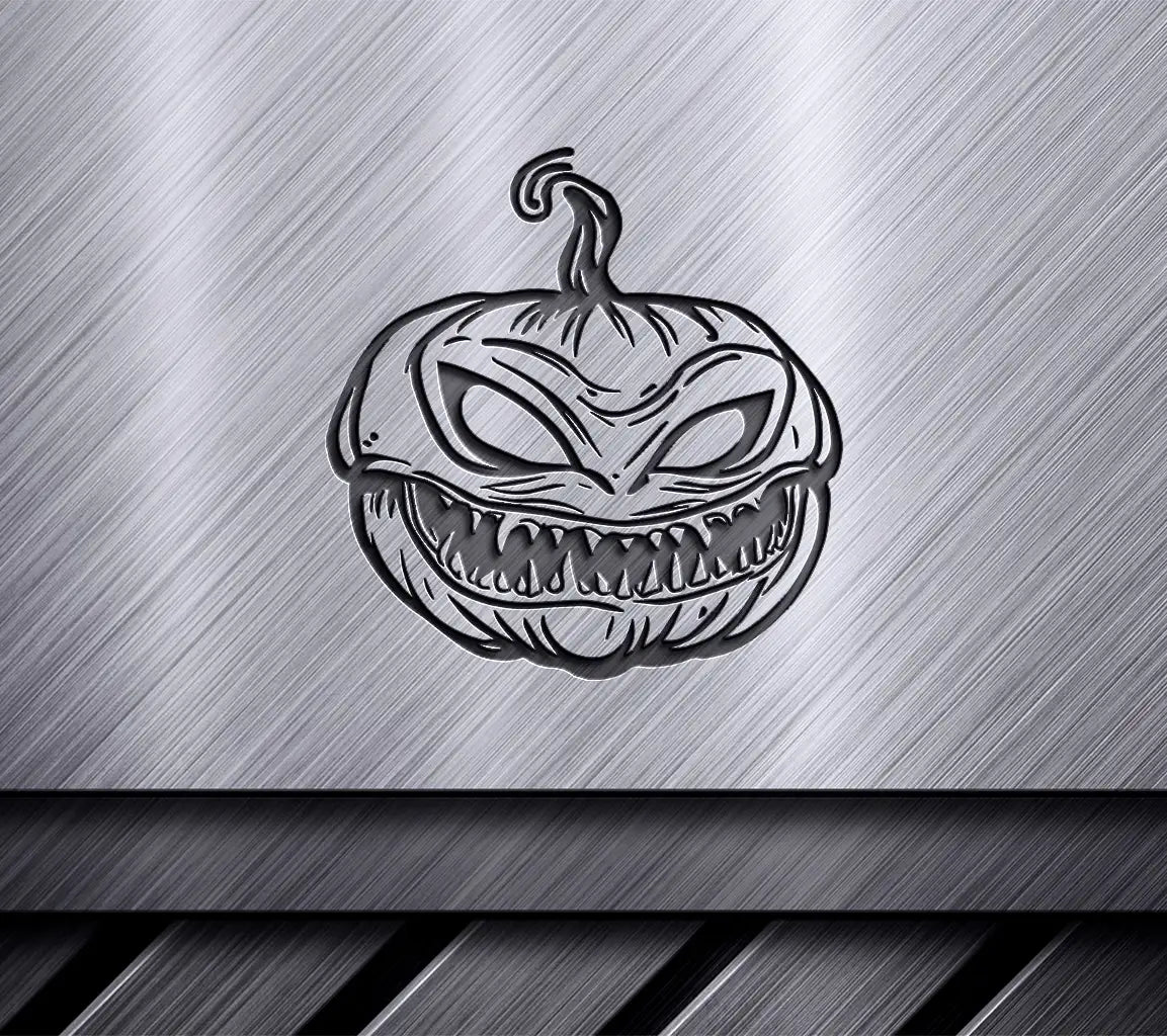 Spooky Pumpkin Head Alien SVG -  Drawing SVG