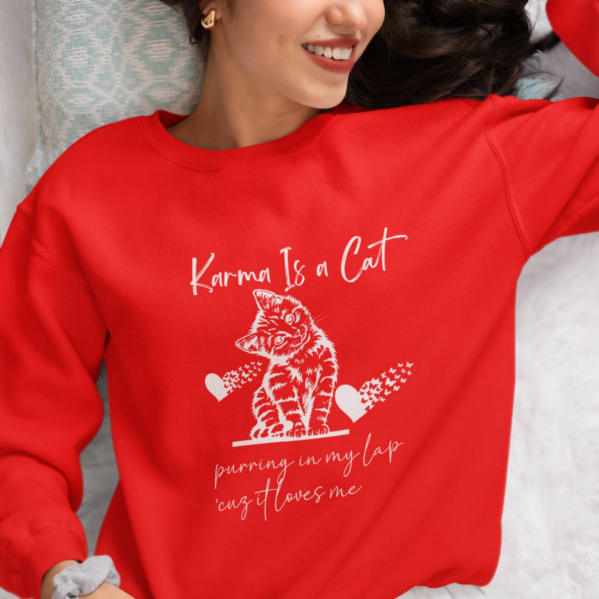 Karma is a Cat Purring in My Lap Sweatshirt, Meet me at Midnight Sweat | 2023 Swiftie Concert, Fashion Updated, Fun Music Lover