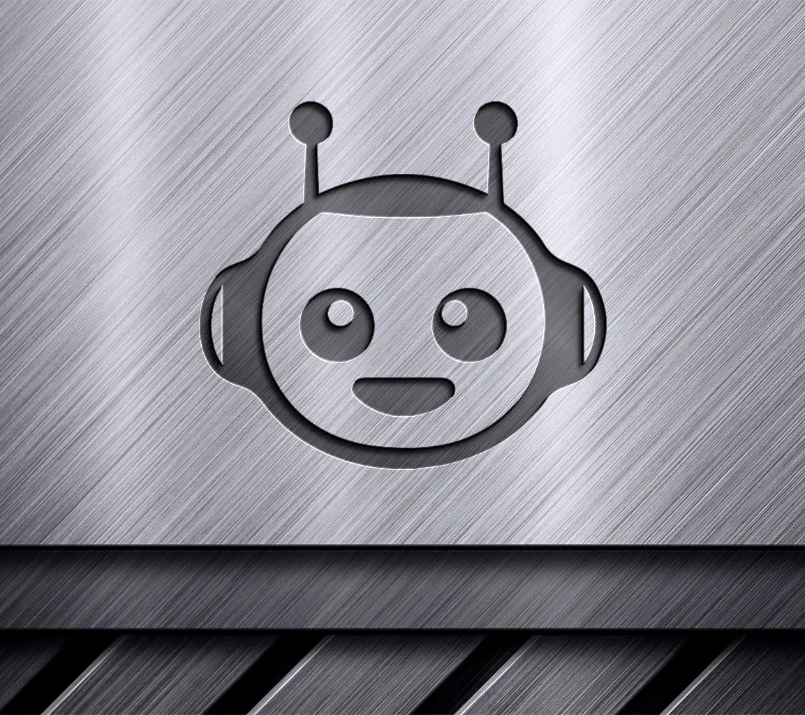 Smiling Robot with Headphones SVG -  Illustration SVG