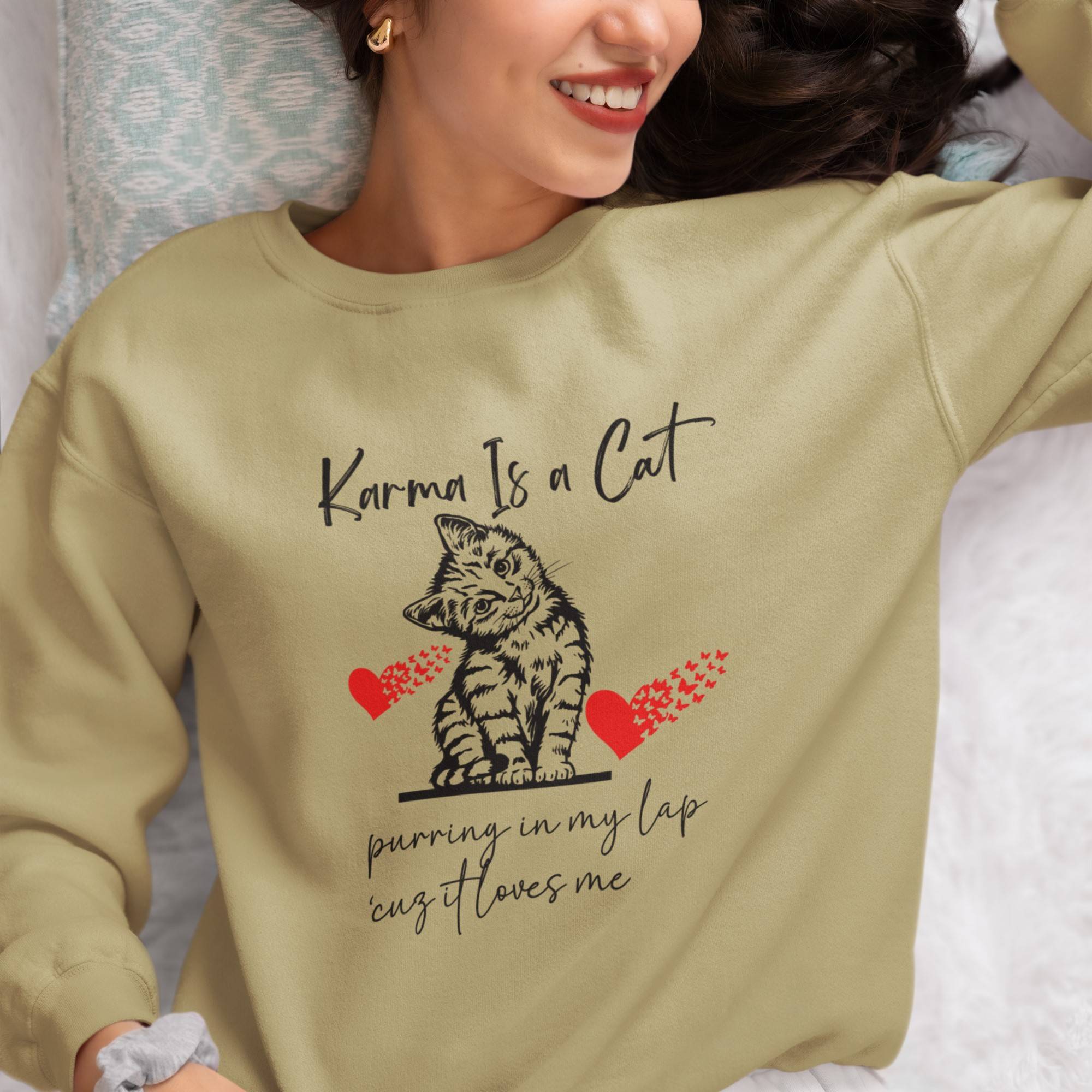 Karma is a Cat Purring in My Lap Sweatshirt, Meet me at Midnight Sweat | 2023 Swiftie Concert, Fashion Updated, Fun Music Lover