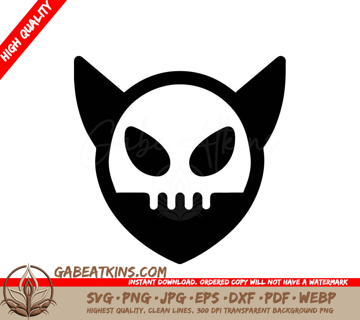 Black Cat Skull Halloween Mask SVG Silhouette SVG