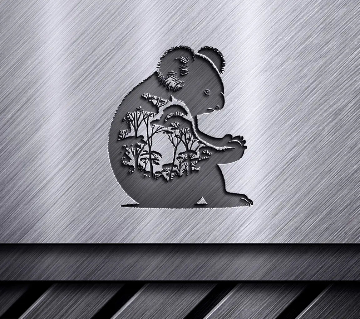 Koala Silhouette with Nature View SVG SVG