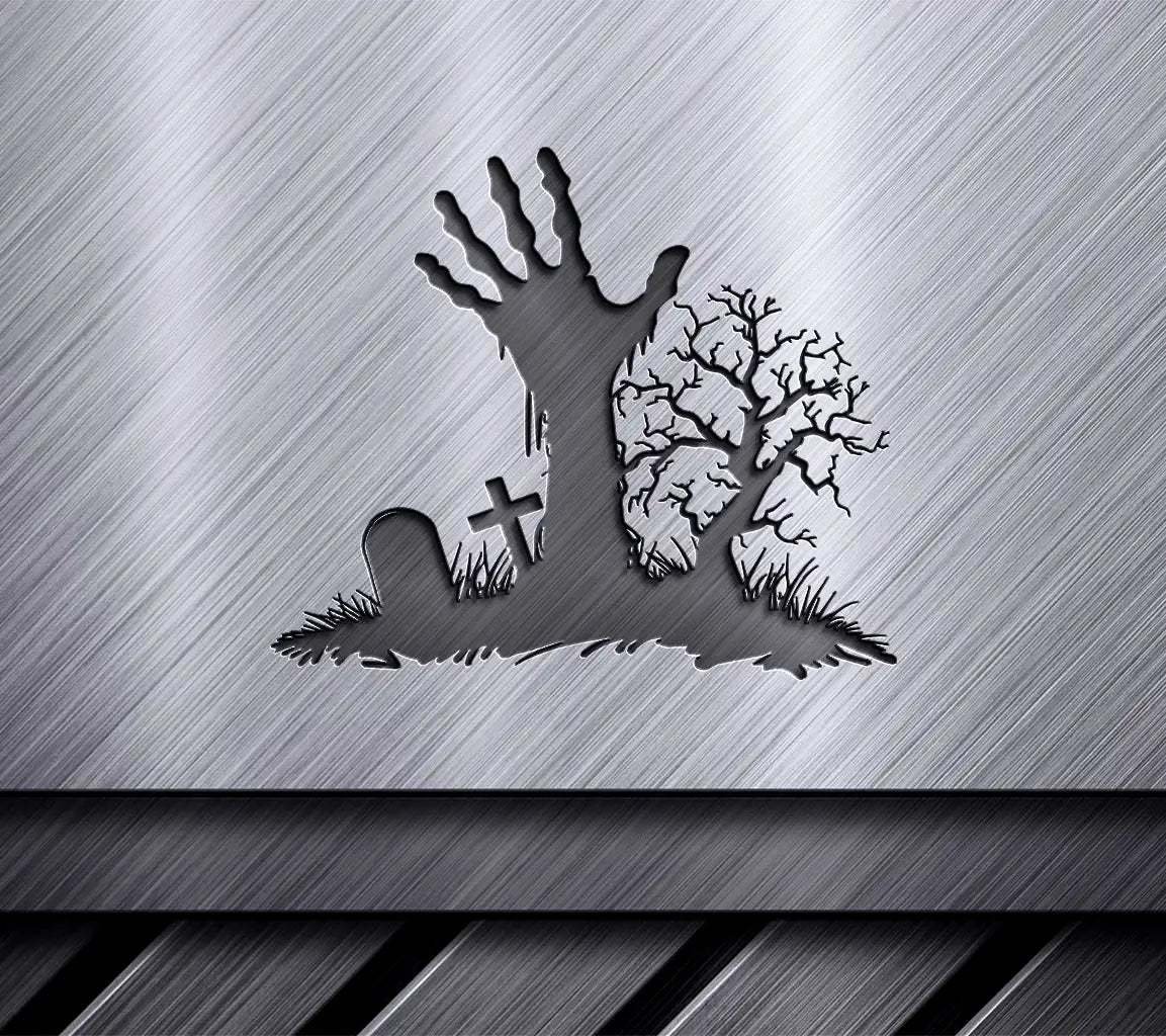 Zombie Hand Emerging From The Ground SVG Silhouette SVG