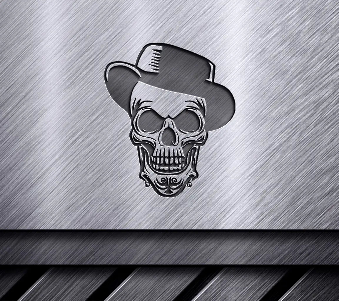  Skull with Top Hat SVG - Tattoo Design Vector Illustration SVG