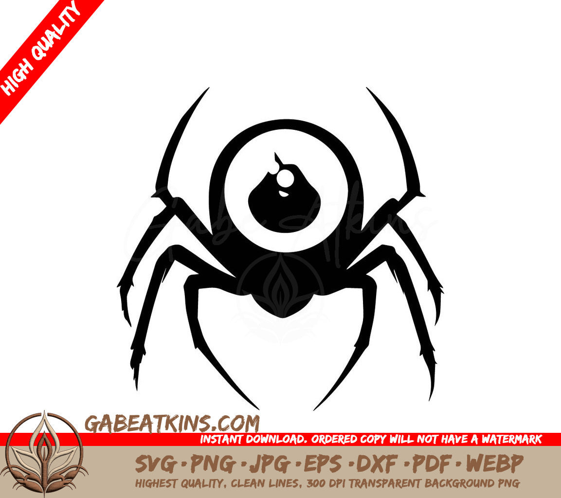  Spider with Large Eye SVG -  White Background SVG