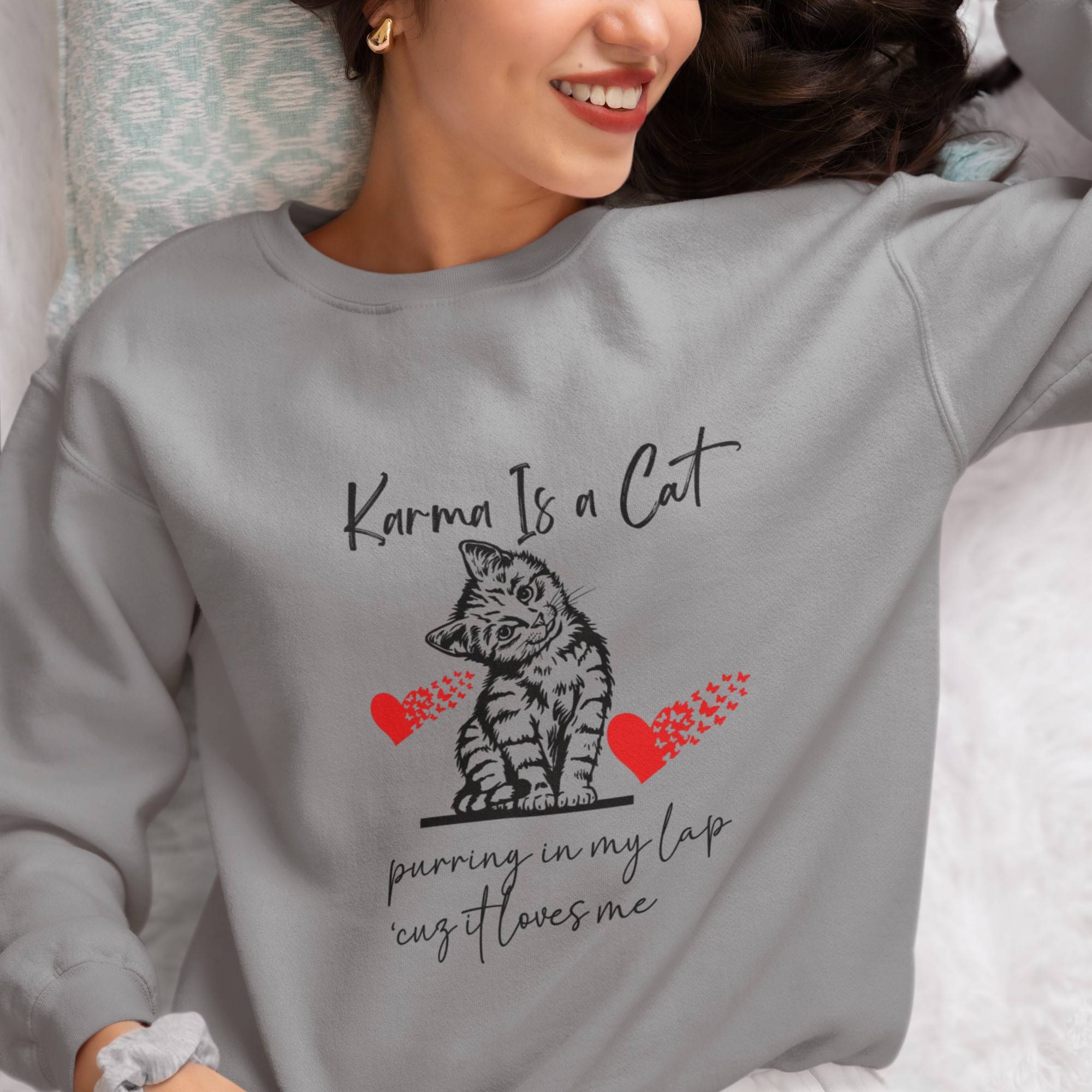 Karma is a Cat Purring in My Lap Sweatshirt, Meet me at Midnight Sweat | 2023 Swiftie Concert, Fashion Updated, Fun Music Lover