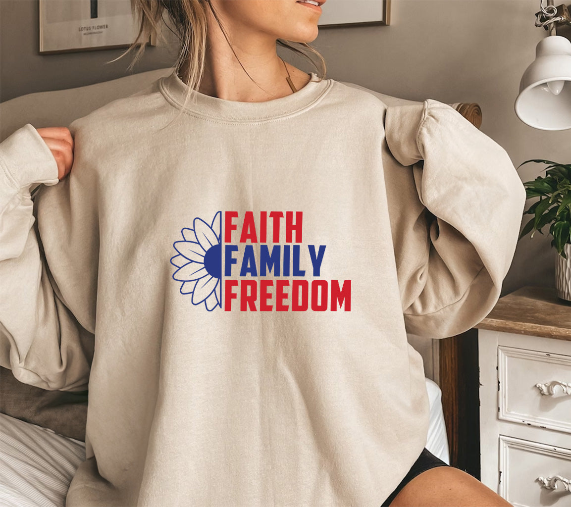 Faith Family Freedom Sunflower SVG, PNG, DXF, JPG, PDF, WebP for Silho | Faith Family Freedom Sunflower SVG, PNG, DXF, JPG, PDF, WebP