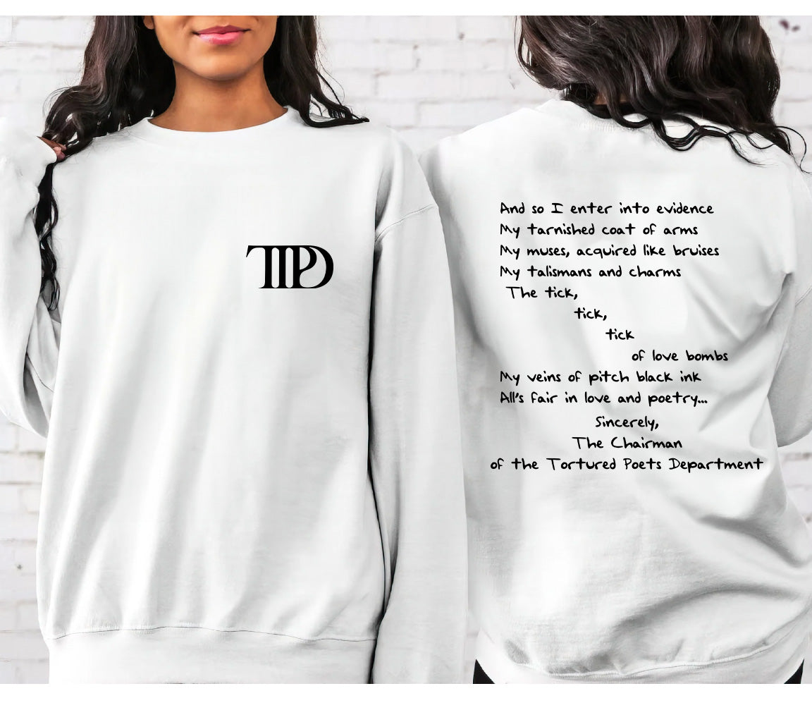 TTPD Sweatshirt, The Tortured Poets Department | Tortured Poets Department, Swiftie, Taylor Swift