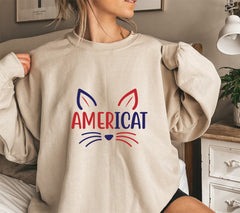 Americat SVG | Patriotic Cat SVGs for 4th of July Projects | SVG PNG D | SVG PNG DXF JPG PDF WebP Silhouette Cricut