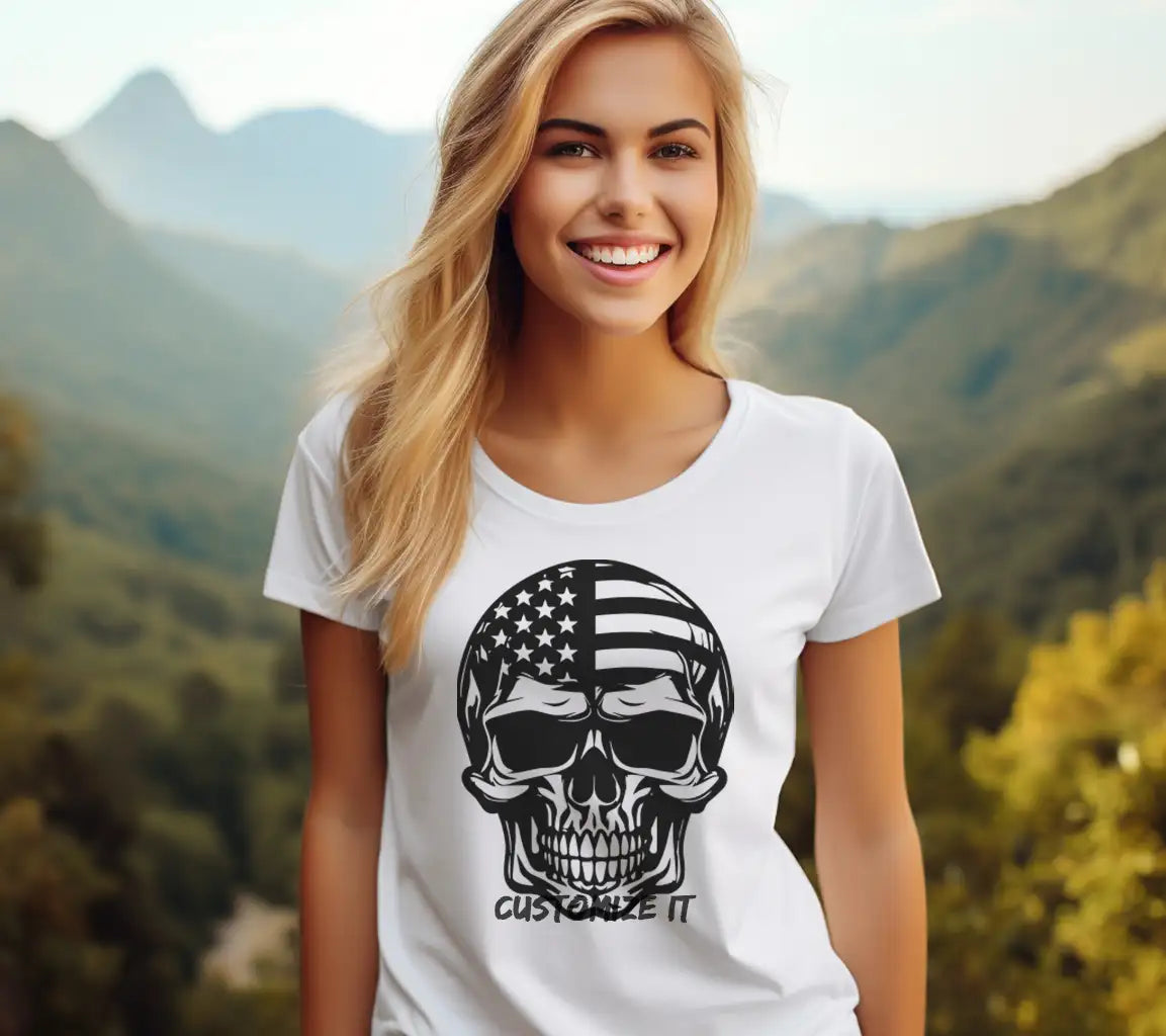 American Flag Skull SVG Design -  SVG