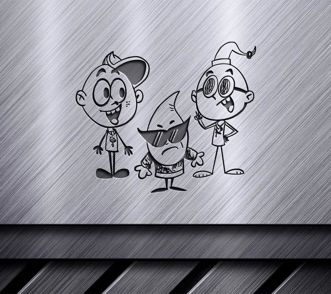  Cartoon Character Trio SVG - Hat & No Hat Design SVG