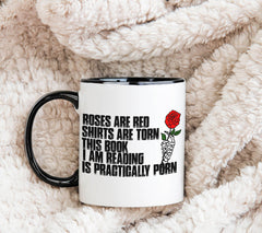 Smut Reader's Mug | Funny Roses are Red Mug | Great Gifr for Gift for Her | Mug | 11 oz, 11oz, accent mug, Coffee Mugs, Funny Gift for Her, Funny Gift for Mom, Funny Reading Mug, Holiday Picks, Home & Living, Kitchen, Mugs, Physical Product, Physical Products, Roses are Red Mug, Smut Reader Gift, Smut Readers Mug, Spicy Book Gift, Spicy Book Lovers Mug, Spring Essentials, two tone, White base | Printify