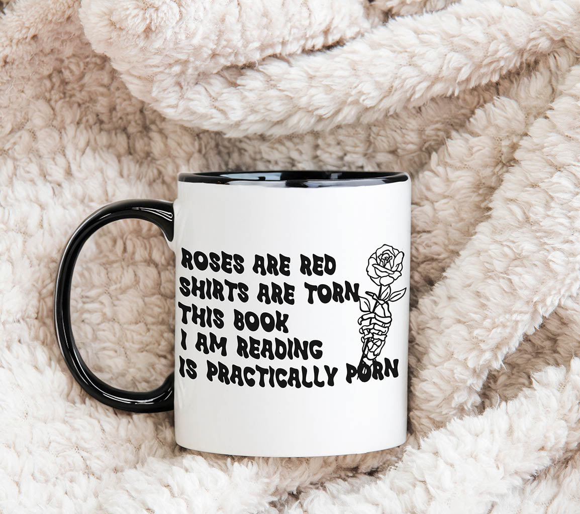 Smut Readers Mug | Funny Roses are Red Mug | Great Gifr for Gift for Her | Mug | 11 oz, 11oz, accent mug, Coffee Mugs, Funny Gift for Her, Funny Gift for Mom, Funny Reading Mug, Holiday Picks, Home & Living, Kitchen, Mugs, Physical Product, Physical Products, Roses are Red Mug, Smut Reader Gift, Smut Readers Mug, Spicy Book Gift, Spicy Book Lovers Mug, Spring Essentials, two tone, White base | Printify