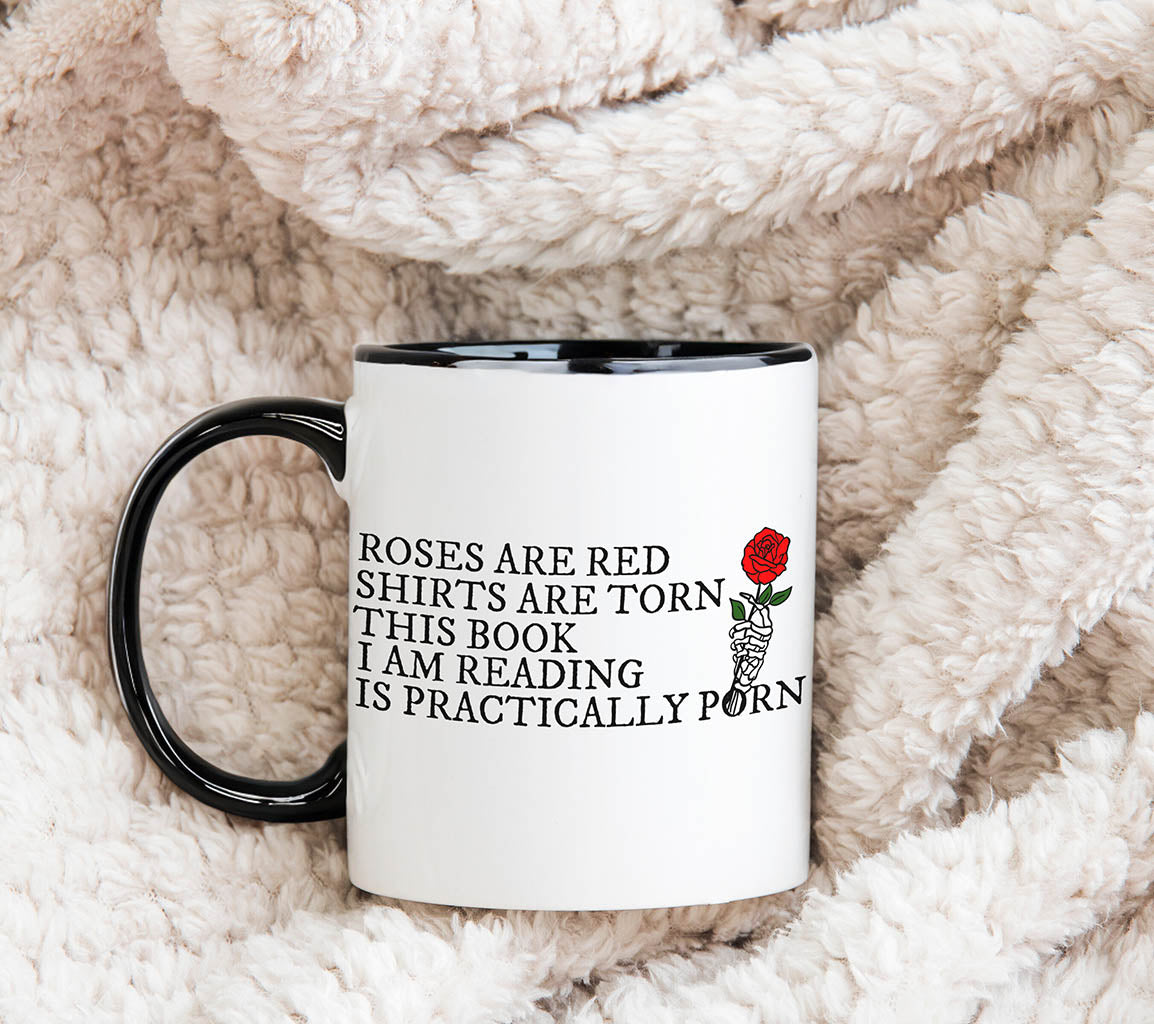 Smut Reader's Mug | Funny Roses are Red Mug | Great Gifr for Gift for Her | Mug | 11 oz, 11oz, accent mug, Book lover, Book reader, Book Worm, Coffee Mug, Coffee Mugs, Holiday Picks, Home & Living, Kitchen, Mugs, Physical Product, Physical Products, Smut Book Coffee Mug, Smut Reader, Spring Essentials, two tone, White base | Printify