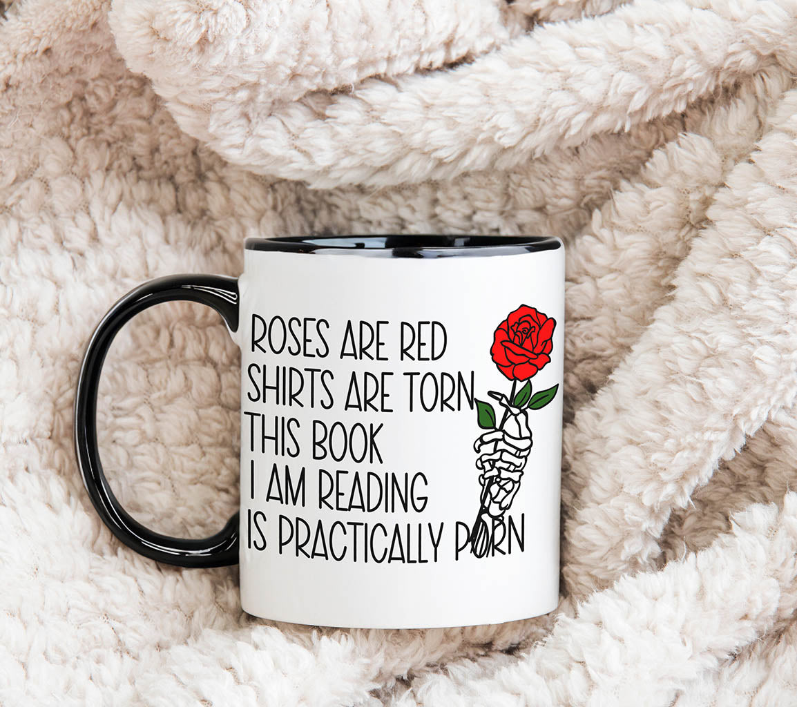 Smut Readers Mug | Funny Roses are Red Mug | Great Gifr for Gift for Her | Mug | 11 oz, 11oz, accent mug, Book Lover, Book Reader, Coffee Mug, Coffee Mugs, Funny Gift for Her, Funny Gift for Mom, Funny Reading Mug, Holiday Picks, Home & Living, Kitchen, Mugs, Physical Product, Physical Products, Smut Book Reader, Smut Reader Gift, Smut Readers Mug, Spicy Book Lovers Mug, Spring Essentials, two tone, White base | Printify