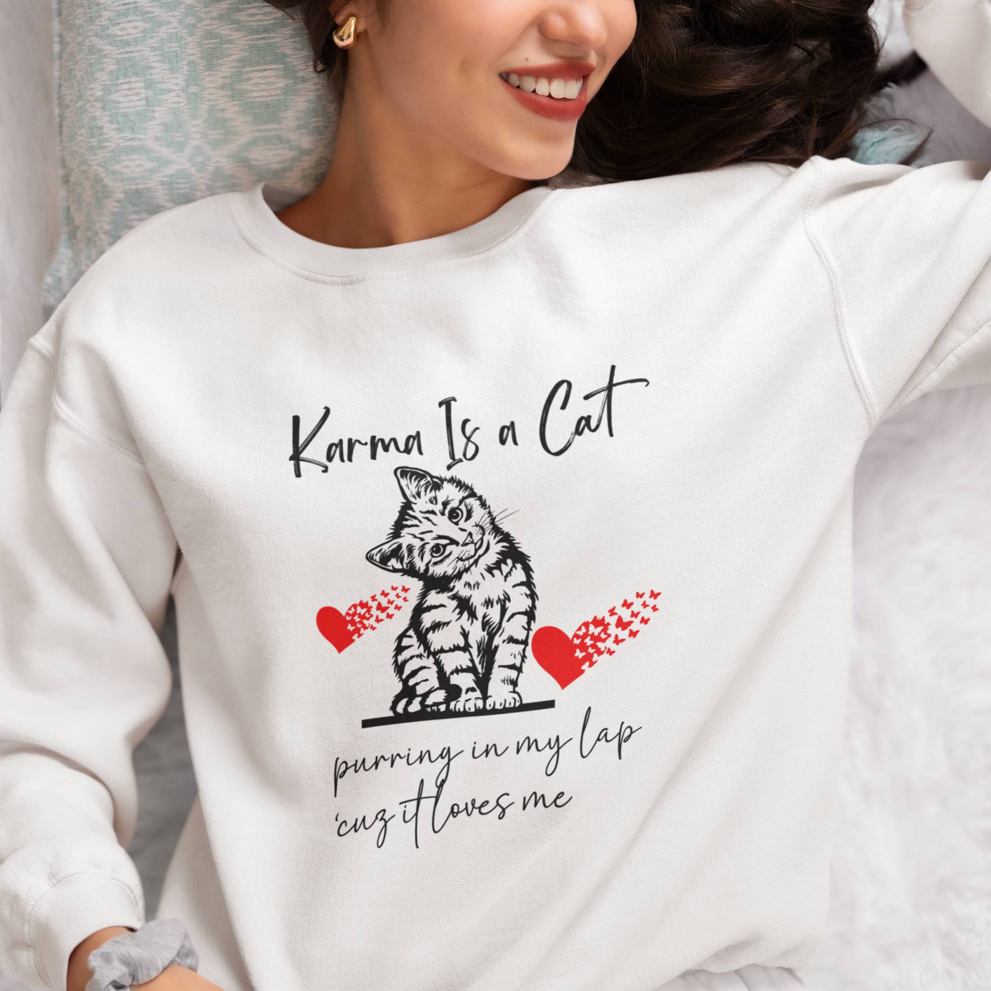 Karma is a Cat Purring in My Lap Sweatshirt, Meet me at Midnight Sweat | 2023 Swiftie Concert, Fashion Updated, Fun Music Lover