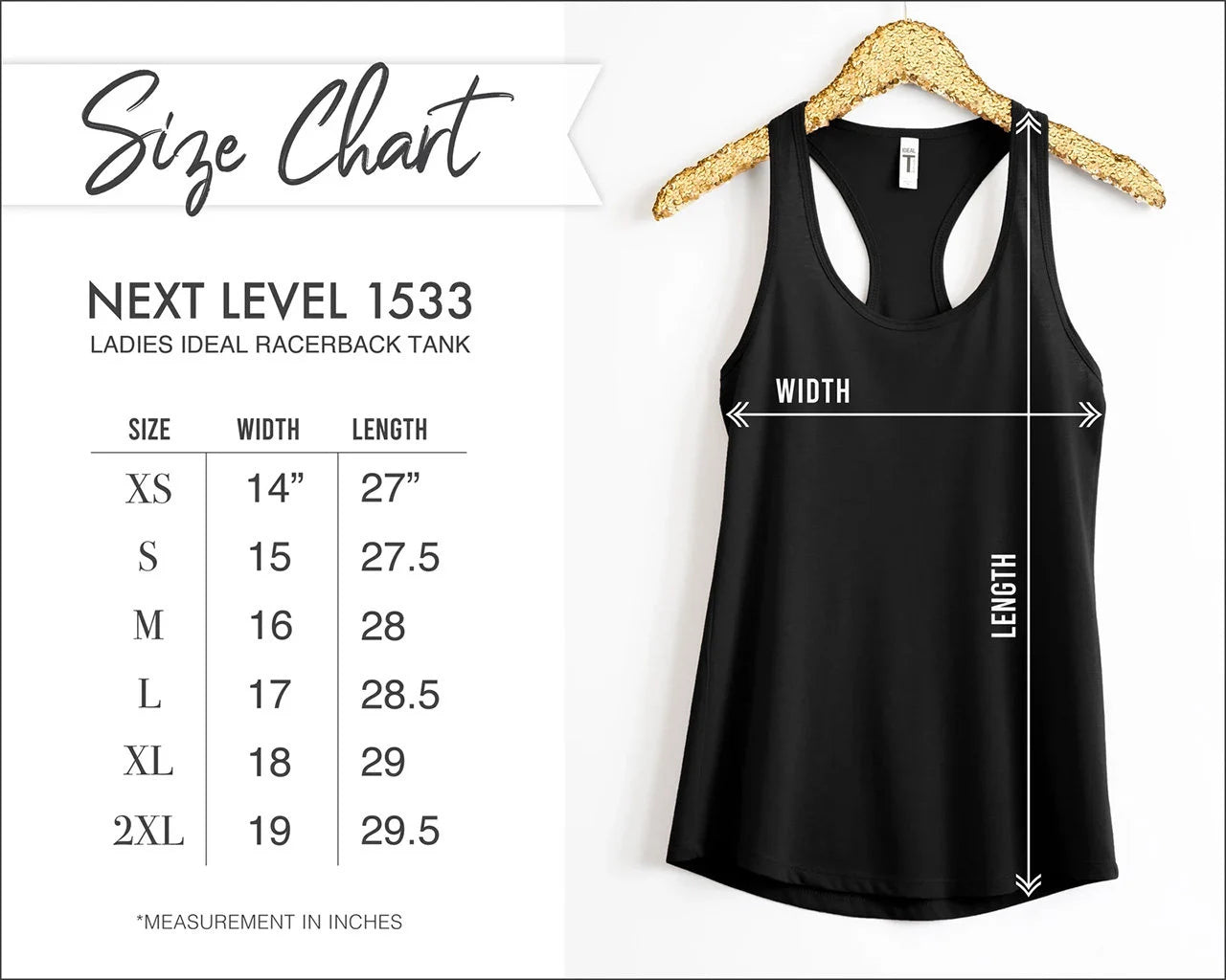 I Choose The Bear Tank: Make a Statement & Support The Feminist Cause - Size Chart