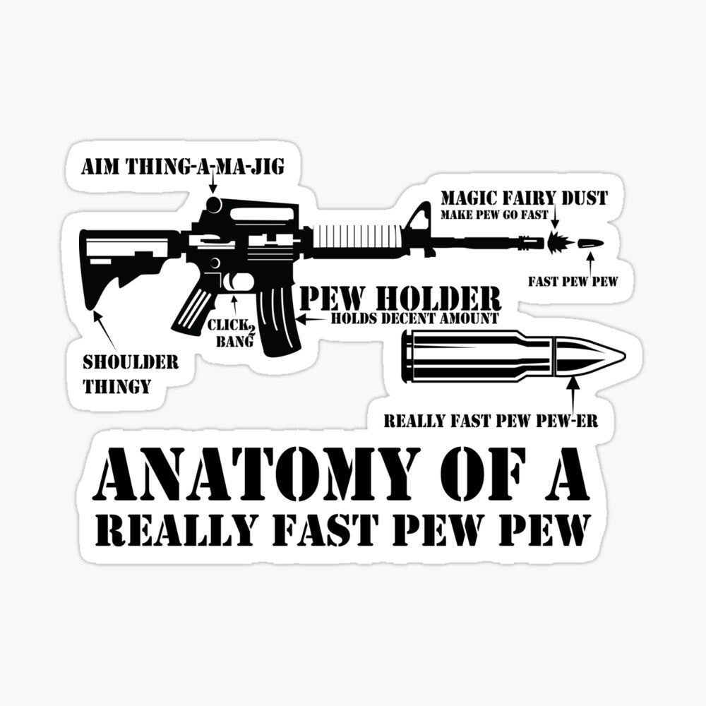 Anatomy Of a Really Fast Pew Pew-er SVG, PNG, EPS, DXF | Instant Download - Gabe Atkins Designs