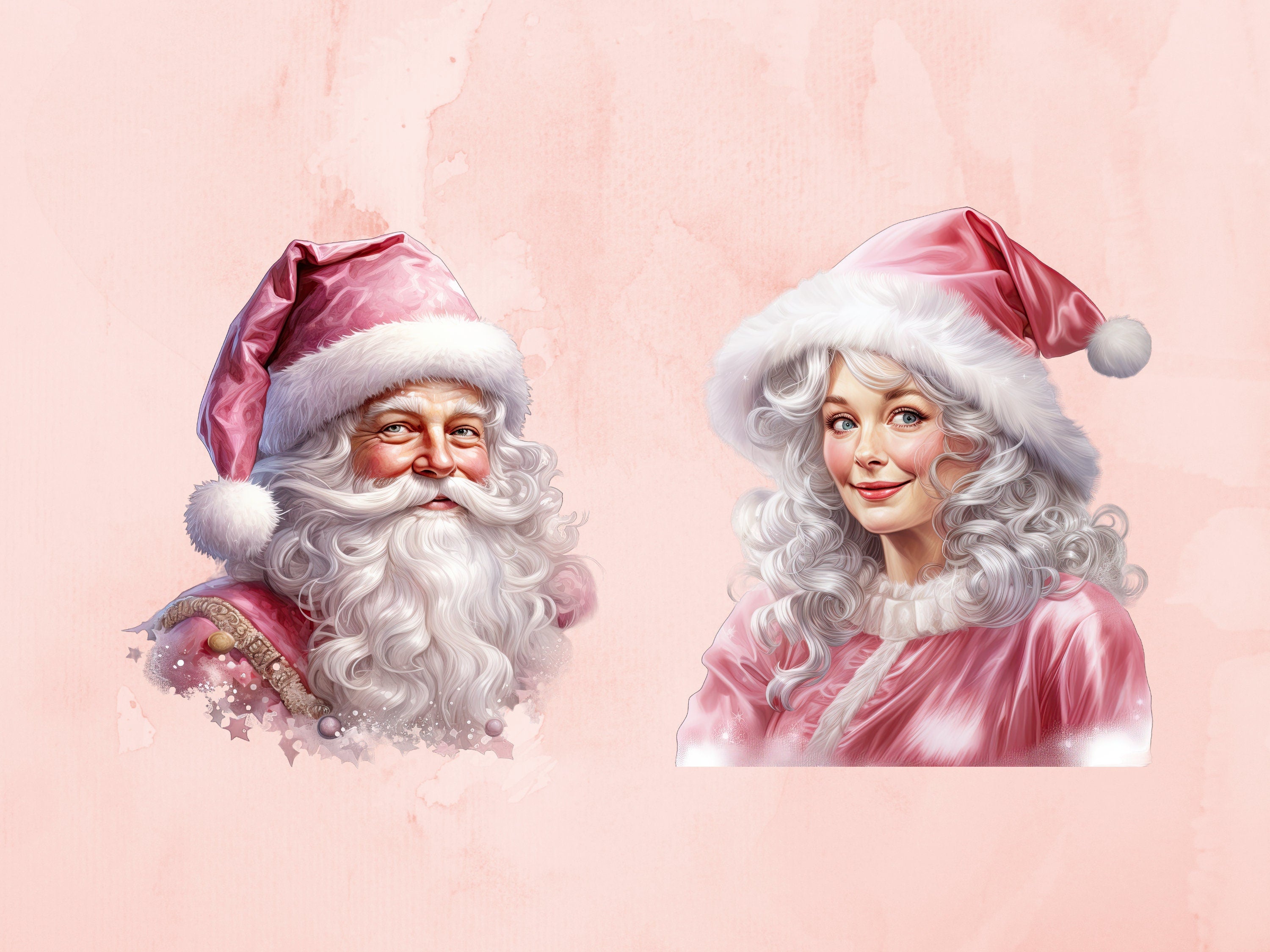 Pink Christmas Characters Clipart | 33 Beautiful Clipart | Instant Download - Gabe Atkins Designs