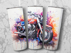 Harley Davidson Inspired Classic Motorcycle 20oz Tumbler Wrap - High-Q | Harley Davidson Inspired Classic Motorcycle 20oz Tumbler Wrap - High-Quality Sublimation Design