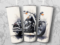 Seamless Motorcycle Tumbler Wrap, Smoke and Mirrors Motorcycle, 20oz T | Mirrors Motorcycle, 20oz Tumbler Wrap, Straight & Tapered