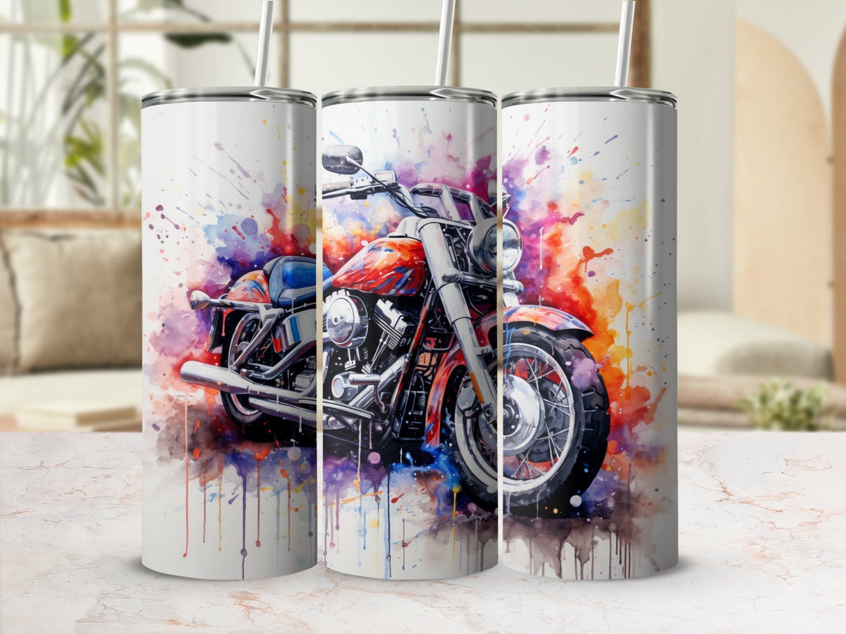 Harley Davidson Inspired Classic Motorcycle 20oz Tumbler Wrap - High-Q | Harley Davidson Inspired Classic Motorcycle 20oz Tumbler Wrap - High-Quality Sublimation Design