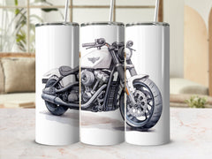 Monochrome Elegance Motorcycle Cruiser 20oz Tumbler Wrap - Sleek Sketc | Monochrome Elegance Motorcycle Cruiser 20oz Tumbler Wrap - Sleek Sketch Design