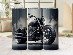 Midnight Rebel Motorcycle in the Shadows - 20oz Tumbler Wrap, Sleek De | Shadows - 20oz Tumbler Wrap, Sleek Design