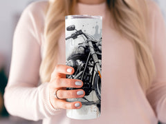 Ink Wash Rider Motorcycle Abstract - 20oz Tumbler Wrap, Artistic Desig | Ink Wash Rider Motorcycle Abstract - 20oz Tumbler Wrap, Artistic Design