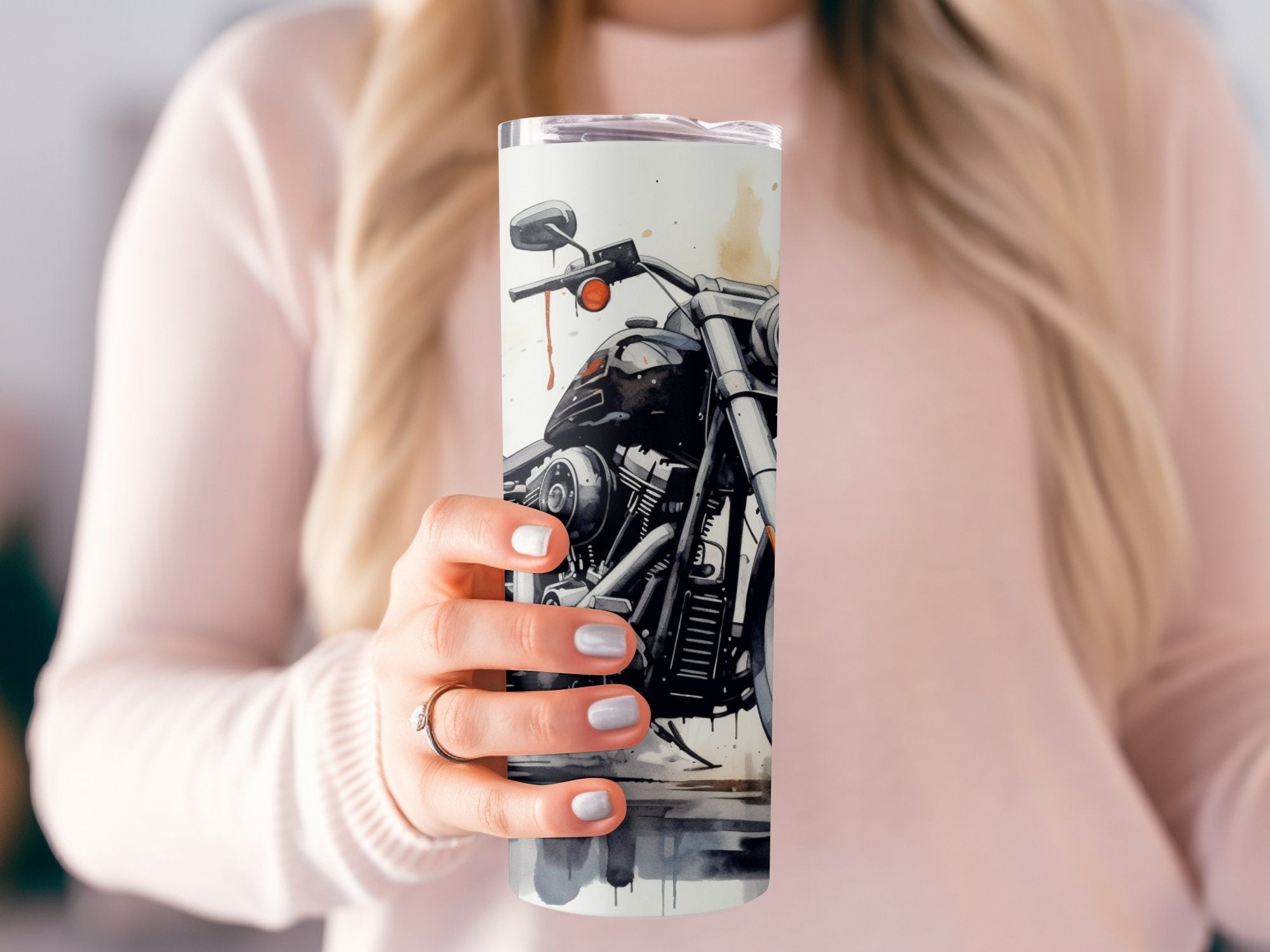 Shadows and Chrome Motorcycle Classic - 20oz Tumbler Wrap, Elegant Des | Chrome Motorcycle Classic - 20oz Tumbler Wrap, Elegant Design