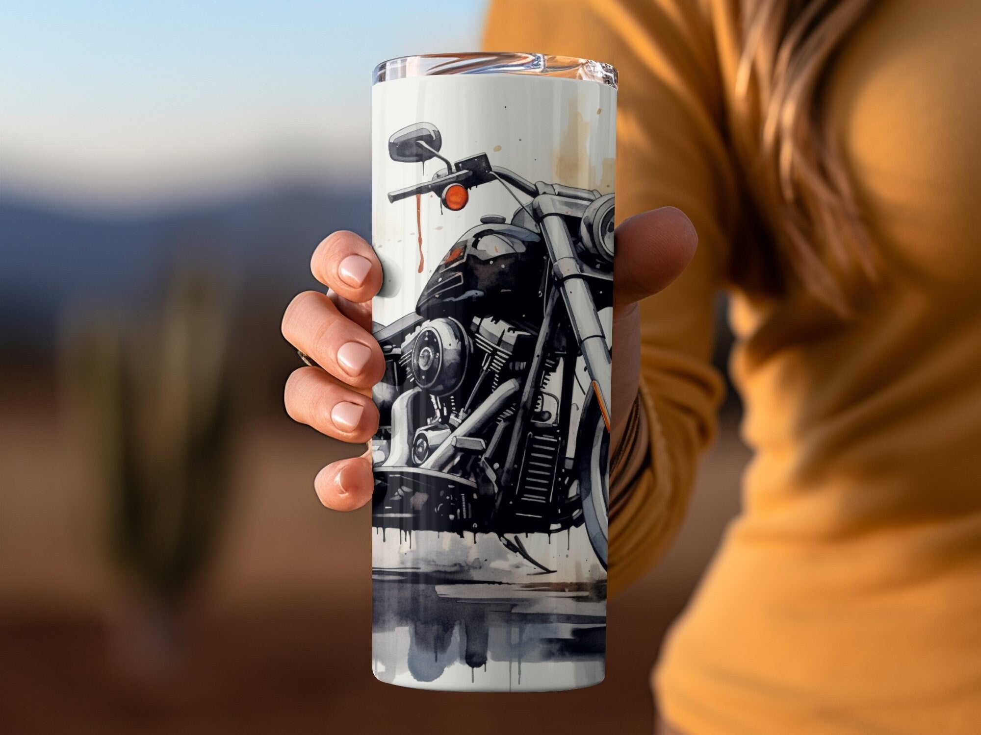 Shadows and Chrome Motorcycle Classic - 20oz Tumbler Wrap, Elegant Des | Chrome Motorcycle Classic - 20oz Tumbler Wrap, Elegant Design