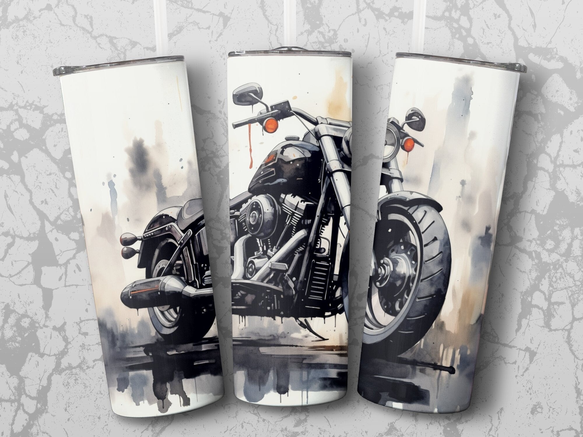 Shadows and Chrome Motorcycle Classic - 20oz Tumbler Wrap, Elegant Des | Chrome Motorcycle Classic - 20oz Tumbler Wrap, Elegant Design