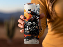 Seamless Motorcycle Tumbler Wrap, Fiery Ride Abstract Motorcycle Stree | Seamless Motorcycle Tumbler Wrap, Fiery Ride Abstract Motorcycle Street Glide, 20oz Tumbler Wrap, Straight & Tapered