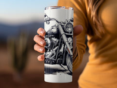 Classic Chrome Harley Portrait - Seamless 20oz Tumbler Wrap for Straig | Classic Chrome Harley Portrait - Seamless 20oz Tumbler Wrap