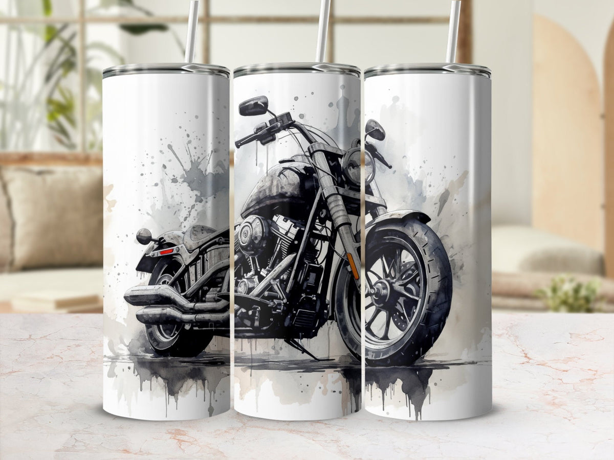 Ink Wash Rider Motorcycle Abstract - 20oz Tumbler Wrap, Artistic Desig | Ink Wash Rider Motorcycle Abstract - 20oz Tumbler Wrap, Artistic Design