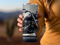 Midnight Rebel Motorcycle in the Shadows - 20oz Tumbler Wrap, Sleek De | Shadows - 20oz Tumbler Wrap, Sleek Design