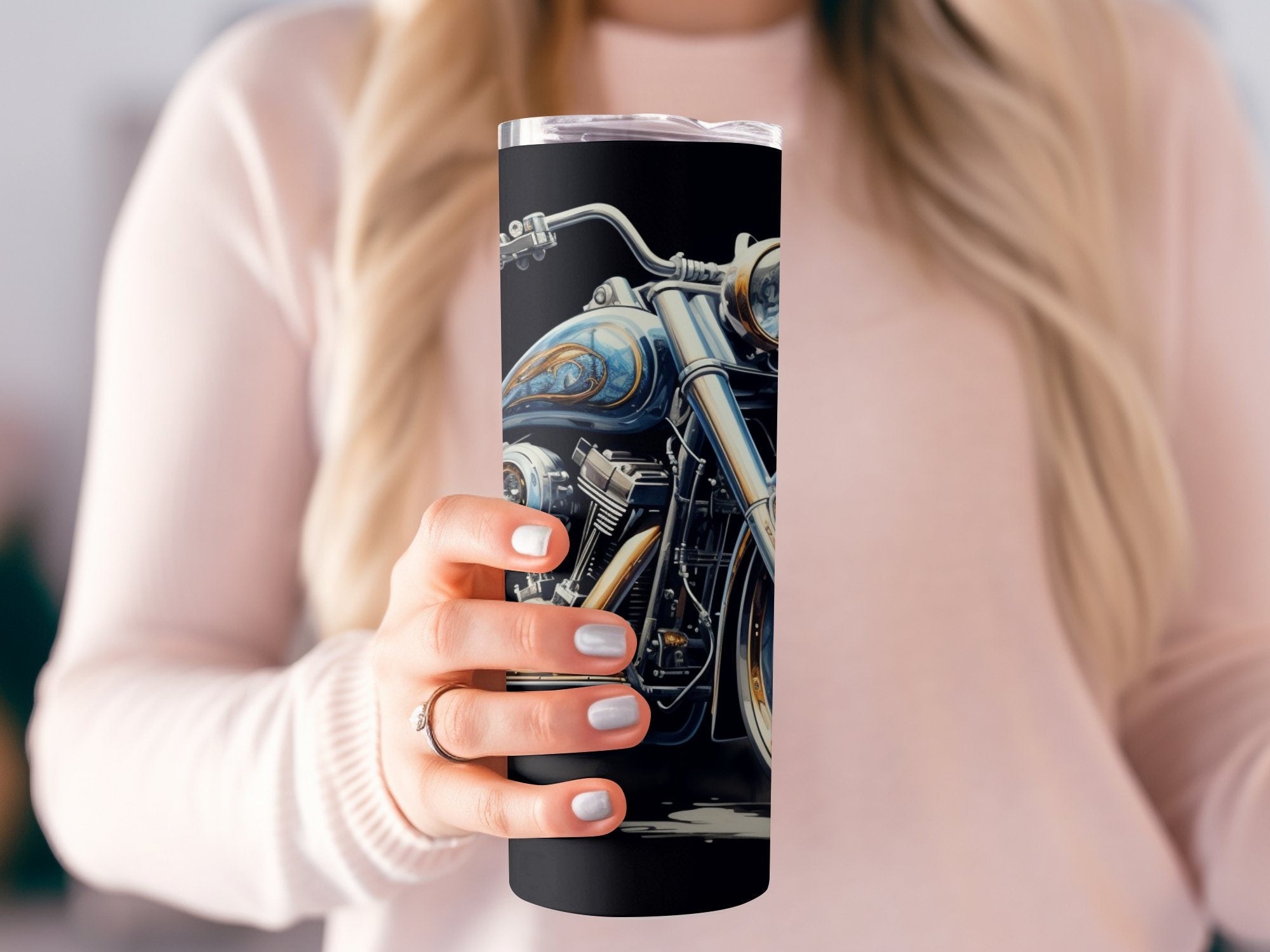 Oceanic Rhythm Motorcycle Tumbler Wrap, Aquatic Design for Straight &  | Oceanic Rhythm Motorcycle Tumbler Wrap, Aquatic Design